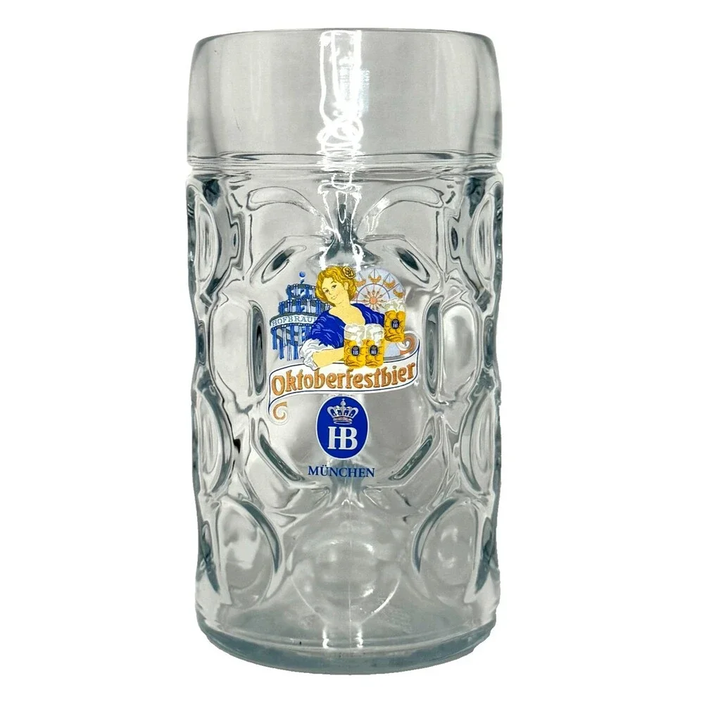 Large Hofbräu München Oktoberfestbier HB Glass Beer Stein Mug Germany